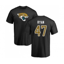 Football Jacksonville Jaguars #47 Jake Ryan Black Name & Number Logo T-Shirt