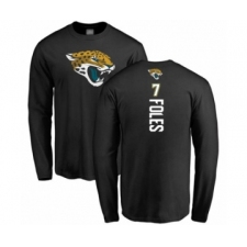 Football Jacksonville Jaguars #7 Nick Foles Black Backer Long Sleeve T-Shirt