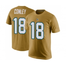 Football Men's Jacksonville Jaguars #18 Chris Conley Gold Rush Pride Name & Number T-Shir