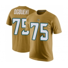 Football Men's Jacksonville Jaguars #75 Cedric Ogbuehi Gold Rush Pride Name & Number T-Shirt