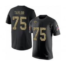 Football Men's Jacksonville Jaguars #75 Jawaan Taylor Black Camo Salute to Service T-Shirt