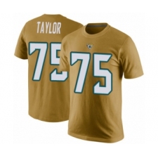 Football Men's Jacksonville Jaguars #75 Jawaan Taylor Gold Rush Pride Name & Number T-Shirt