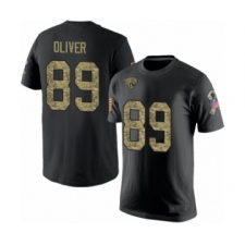 Football Men's Jacksonville Jaguars #89 Josh Oliver Black Camo Salute to Service T-Shirt
