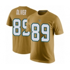 Football Men's Jacksonville Jaguars #89 Josh Oliver Gold Rush Pride Name & Number T-Shirt