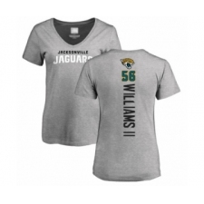 Football Women's Jacksonville Jaguars #56 Quincy Williams II Ash Backer T-Shirt