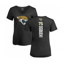 Football Women's Jacksonville Jaguars #75 Cedric Ogbuehi Black Backer V-Neck T-Shirt