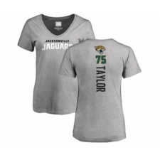 Football Women's Jacksonville Jaguars #75 Jawaan Taylor Ash Backer T-Shirt