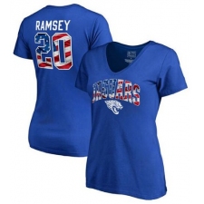 Jacksonville Jaguars Jalen Ramsey NFL Pro Line by Fanatics Branded Women's Banner Wave Name & Number T-Shirt - Royal