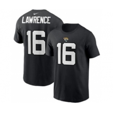 Men's Jacksonville Jaguars #16 Trevor Lawrence 2021 Black Football Draft First Round Pick Player Name & Number Football T-Shirt