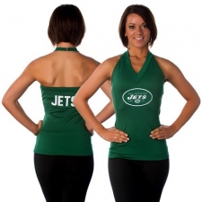 All Sport Couture New York Jets Women's Blown Cover Halter Top - Green