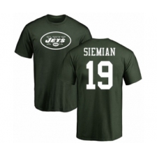 Football New York Jets #19 Trevor Siemian Green Name & Number Logo T-Shirt