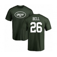Football New York Jets #26 Le'Veon Bell Green Name & Number Logo T-Shirt