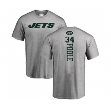 Football New York Jets #34 Brian Poole Ash Backer T-Shirt