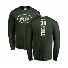 Football New York Jets #34 Brian Poole Green Backer Long Sleeve T-Shirt