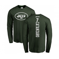Football New York Jets #7 Chandler Catanzaro Green Backer Long Sleeve T-Shirt