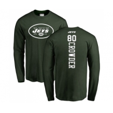 Football New York Jets #80 Jamison Crowder Green Backer Long Sleeve T-Shirt