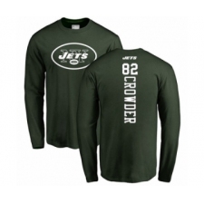 Football New York Jets #82 Jamison Crowder Green Backer Long Sleeve T-Shirt