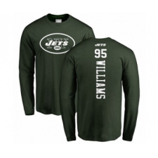 Football New York Jets #95 Quinnen Williams Green Backer Long Sleeve T-Shirt