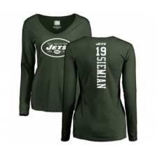 Football Women's New York Jets #19 Trevor Siemian Green Backer Long Sleeve T-Shirt