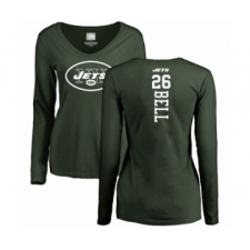 Football Women's New York Jets #26 Le'Veon Bell Green Backer Long Sleeve T-Shirt