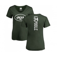 Football Women's New York Jets #34 Brian Poole Green Backer T-Shirt