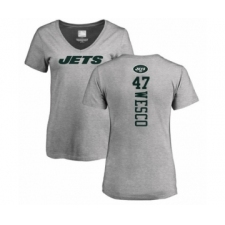 Football Women's New York Jets #47 Trevon Wesco Ash Backer T-Shirt