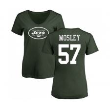 Football Women's New York Jets #57 C.J. Mosley Green Name & Number Logo T-Shirt