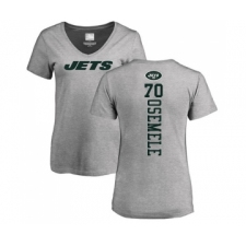 Football Women's New York Jets #70 Kelechi Osemele Ash Backer T-Shirt