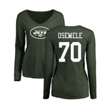 Football Women's New York Jets #70 Kelechi Osemele Green Name & Number Logo Long Sleeve T-Shirt