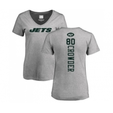 Football Women's New York Jets #80 Jamison Crowder Ash Backer T-Shirt