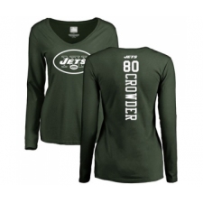 Football Women's New York Jets #80 Jamison Crowder Green Backer Long Sleeve T-Shirt