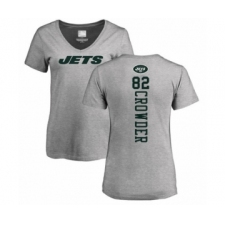 Football Women's New York Jets #82 Jamison Crowder Ash Backer T-Shirt