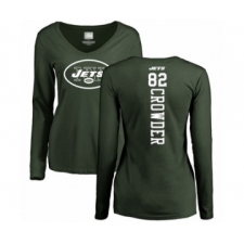 Football Women's New York Jets #82 Jamison Crowder Green Backer Long Sleeve T-Shirt