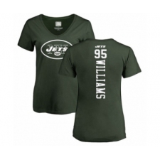 Football Women's New York Jets #95 Quinnen Williams Green Backer T-Shirt