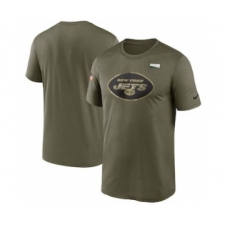 Men's New York Jets Football Olive 2021 Salute To Service Legend Performance T-Shirt