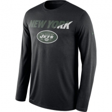 NFL Men's New York Jets Nike Black Legend Staff Practice Long Sleeve Performance T-Shirt