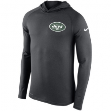 NFL Men's New York Jets Nike Charcoal Stadium Touch Hooded Performance Long Sleeve T-Shirt