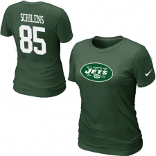 Nike New York Jets #85 Chaz Schilens Name & Number Women's NFL T-Shirt - Green