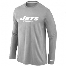 Nike New York Jets Authentic Font Long Sleeve NFL T-Shirt - Grey