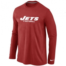 Nike New York Jets Authentic Font Long Sleeve NFL T-Shirt - Red