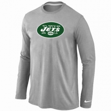 Nike New York Jets Team Logo Long Sleeve NFL T-Shirt - Grey