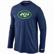 Nike New York Jets Team Logo Long Sleeve NFL T-Shirt - Navy Blue