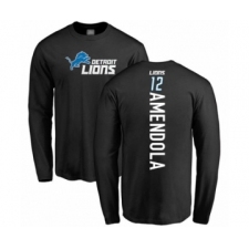 Football Detroit Lions #12 Danny Amendola Black Backer Long Sleeve T-Shirt