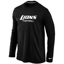Nike Detroit Lions Authentic Font Long Sleeve NFL T-Shirt - Black