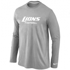 Nike Detroit Lions Authentic Font Long Sleeve NFL T-Shirt - Grey