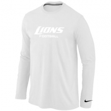 Nike Detroit Lions Authentic Font Long Sleeve NFL T-Shirt - White
