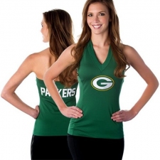 All Sport Couture Green Bay Packers Women's Blown Cover Halter Top - Green