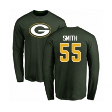 Football Green Bay Packers #55 Za'Darius Smith Green Name & Number Logo Long Sleeve T-Shirt