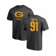 Football Green Bay Packers #91 Preston Smith Ash One Color T-Shirt
