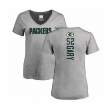 Football Women's Green Bay Packers #52 Rashan Gary Ash Backer V-Neck T-Shirt